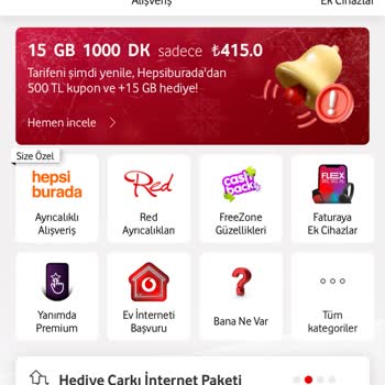 Vodafone Çark'tan Kazandığım İnternet Kullanılamıyor