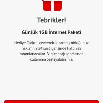 Vodafone Çark'tan Kazandığım İnternet Kullanılamıyor