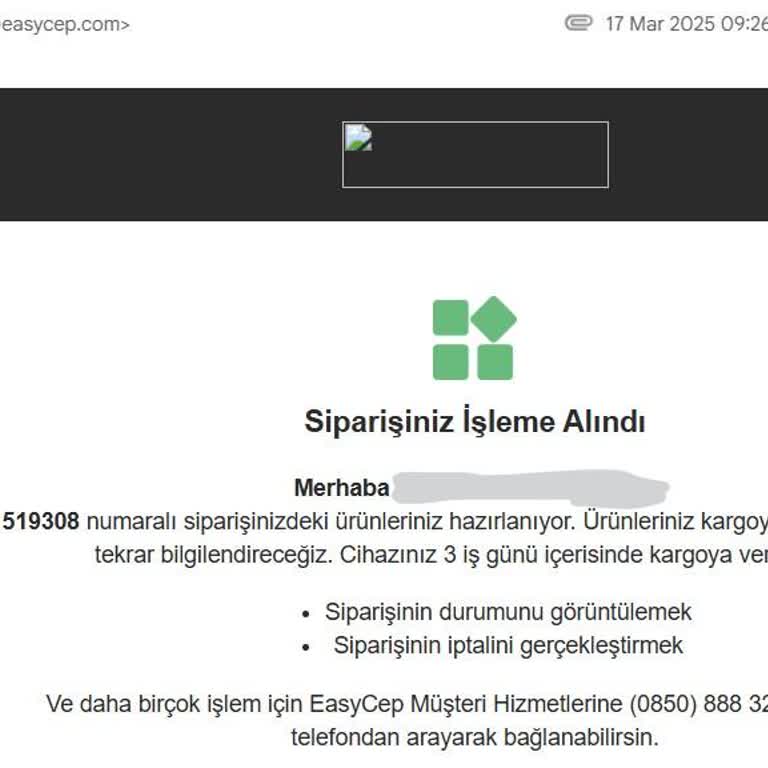 EasyCep'ten Alışverişte Teslimat Sorunu