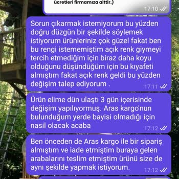 Yanlış Renk Gönderimi Ve Kargo Ücreti İadesi Sorunu