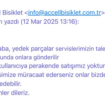 Carraro Bisiklet Yedek Parça Sorunu Ve Gecikme