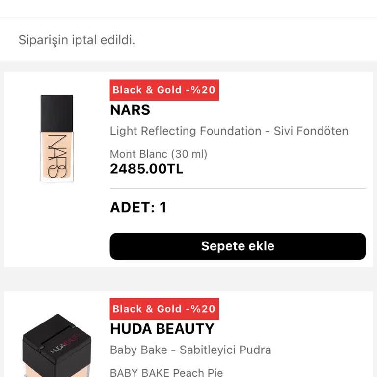 Sephora Sipariş İptali Ve İade Sorunu