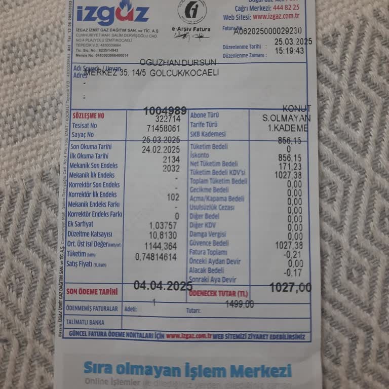 İzgaz Fatura Karışıklığı Ve Çifte Fatura Sorunu