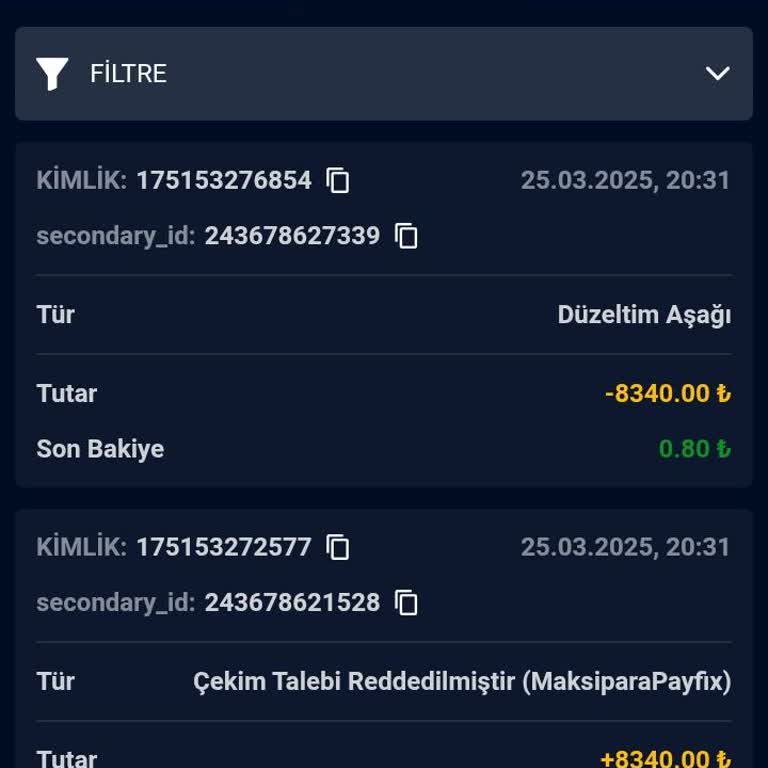 Para Çekme Talebim Reddedildi Ve Bakiye Yansımadı