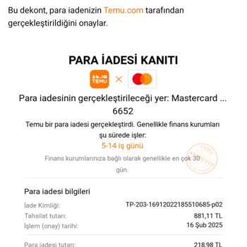 Temu'dan 1.5 Aydır İade Bekleyen Müşterinin Çilesi