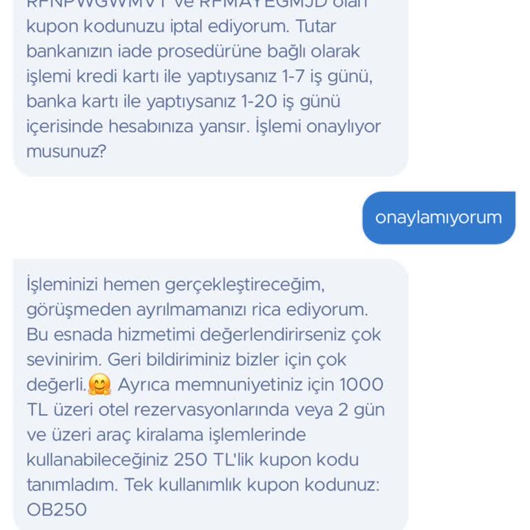 Müşteri Hizmetleri Ve Kupon Sorunu