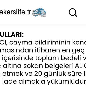 Cayma Hakkı İhlali Ve İade Sorunu