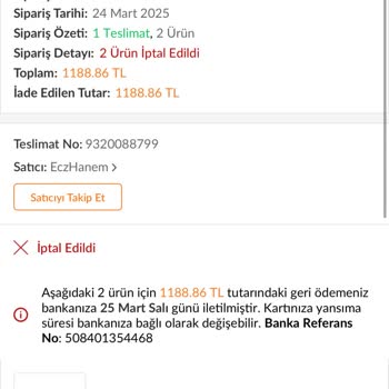 Trendyol'da İptal Edilen Sipariş Ve Yetersiz Çözüm
