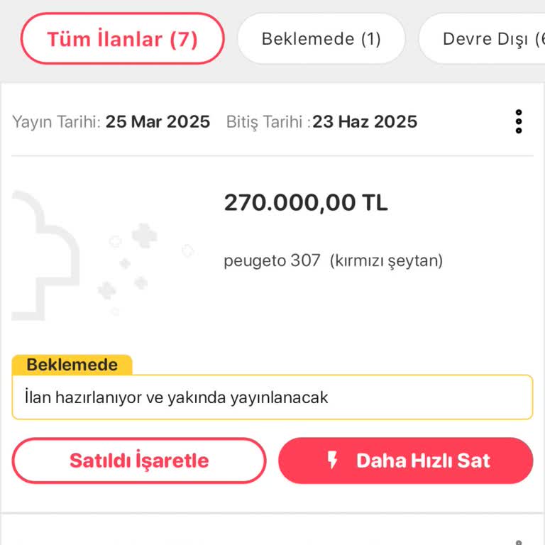 Araç İlanı Sürekli Reddediliyor