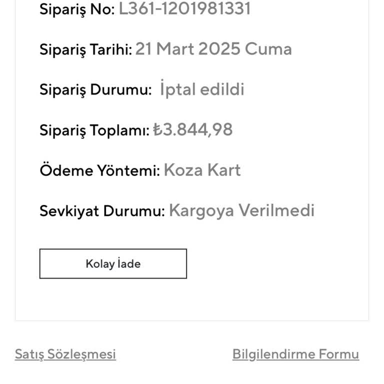 Yenikoza'dan Cevapsız Sipariş Ve İptal Sorunu