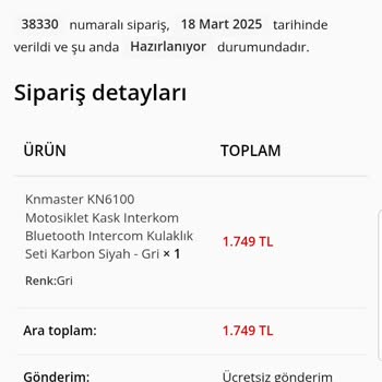 Oto Garaj Market Siparişi Hazırlanmıyor Ve İletişim Sorunu