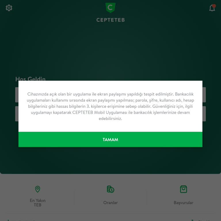 CepteTeb Mobil Şube Giriş Sorunu