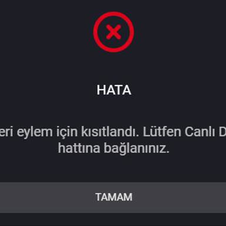 Çekim İşlemi Engellenen Kullanıcı Şikayeti