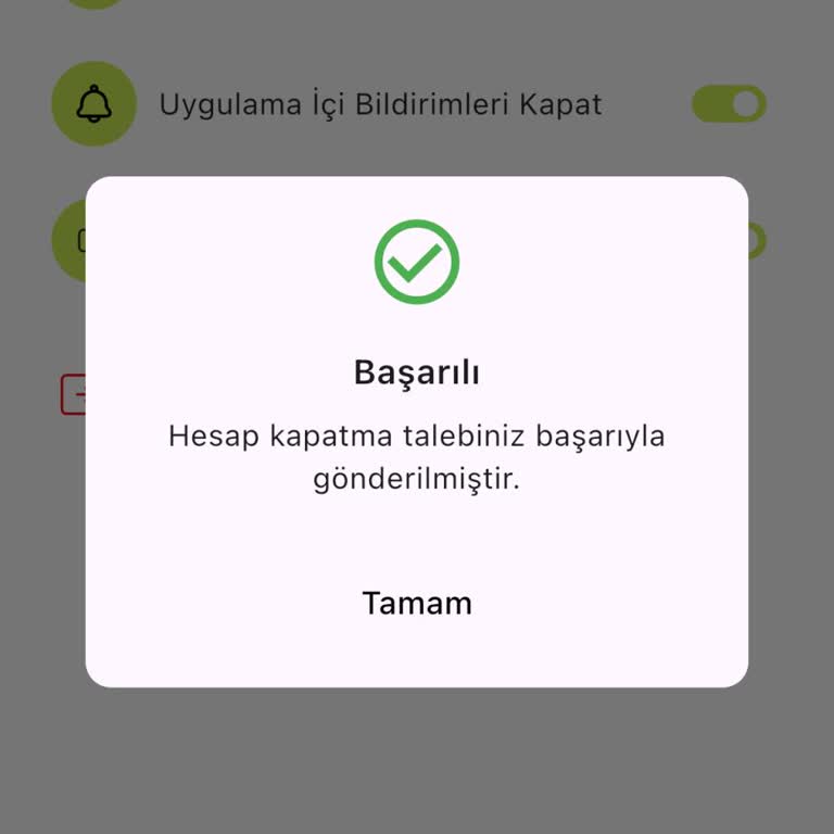 Acil Hesap Kapatma Talebi: Yanıltıldım!