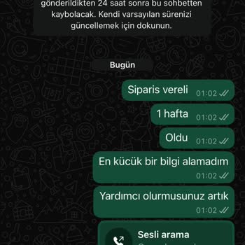 Sipariş Gecikti Müşteri Hizmetleri Sessiz