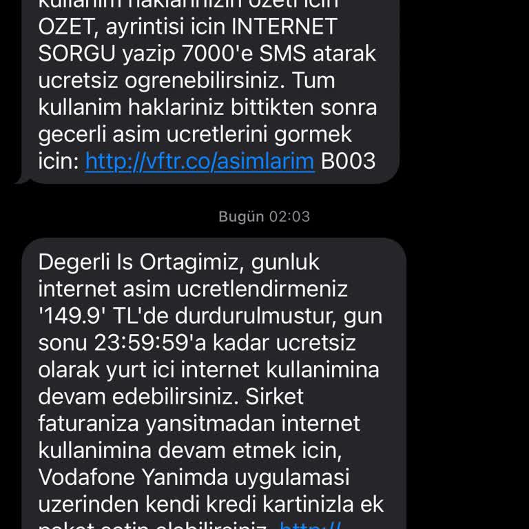 Vodafone'un Fahiş Paket Ücretleri Ve Kısıtlamaları