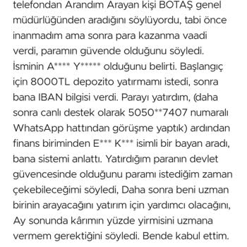 BOTAŞ Yatırımında Çıkış İçin 40.000 TL Depozito Şoku