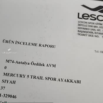 Lescon Mercury 5 Trail Spor Ayakkabı İadesi