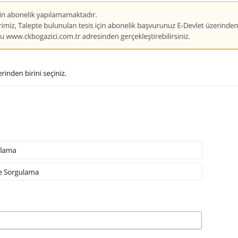 E-Devlet Üzerinden Abonelik Başvurusunda Sürekli Hata