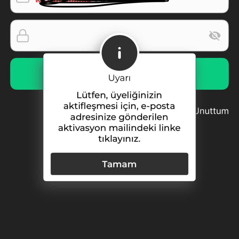 Aktivasyon Kodu Sorunu Nedeniyle Giriş Yapılamıyor