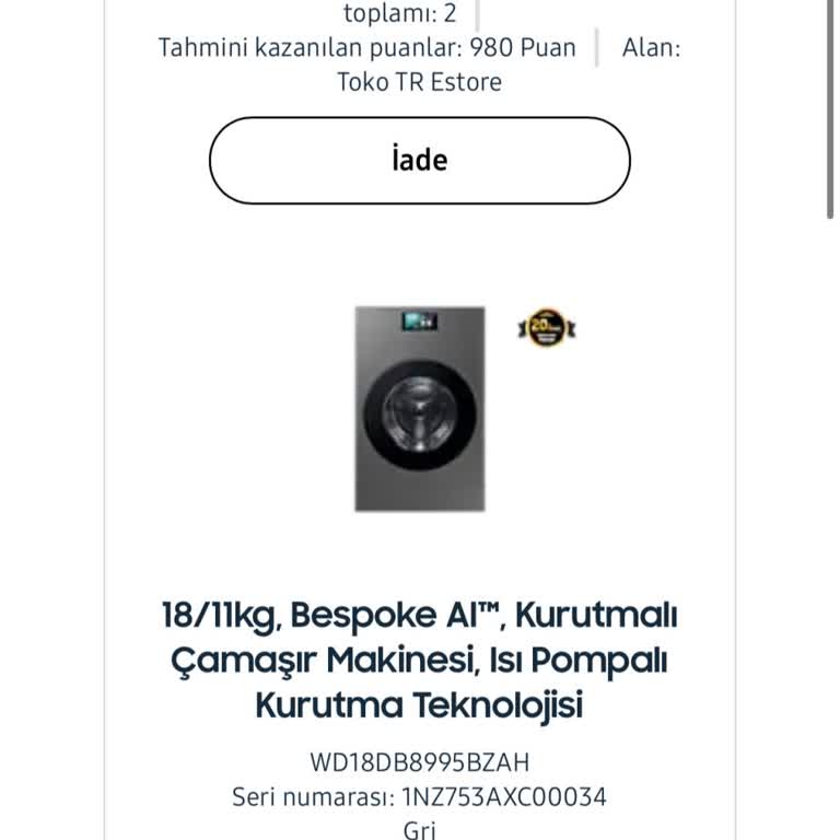 Samsung Çamaşır Makinesi Garanti Şoku