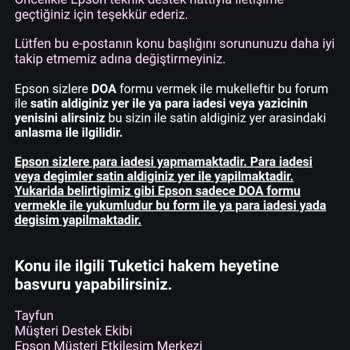 Teknosa'dan Aldığım Yazıcıda İade Sorunu