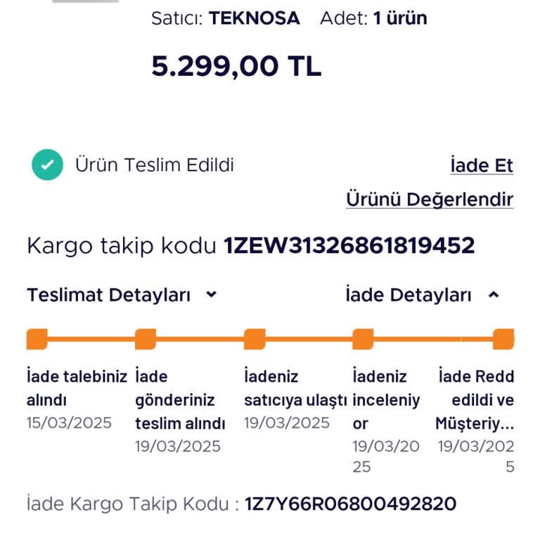 Yanlış Ürün Ve Geciken Çözüm Süreci