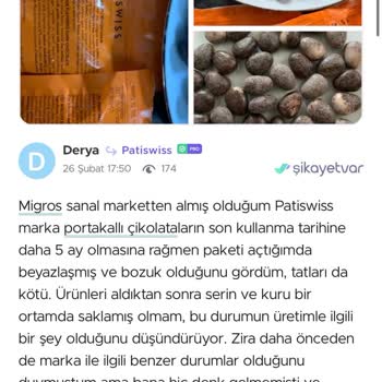 Patiswiss Çikolatalarında Kalite Sorunu
