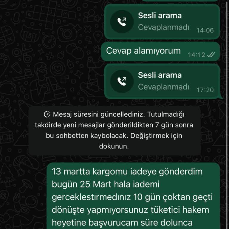 Ürün İadesi İçin Yanıt Alamıyorum