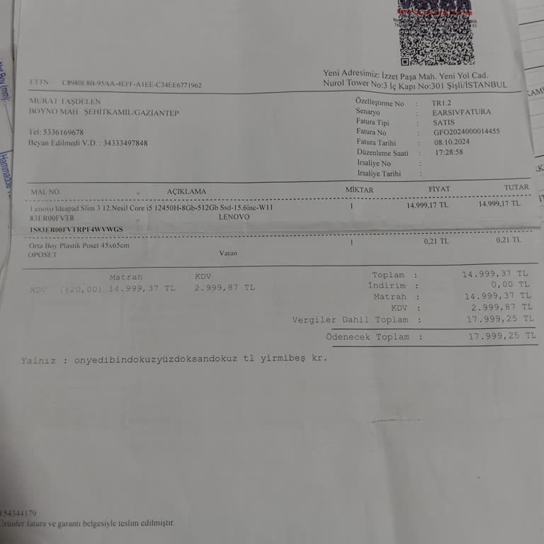 Vatan Bilgisayar'dan Aldığım Lenovo Laptop Sorunları Çözülmüyor