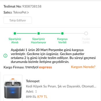 Trendyol Express İle Yaşanan Kargo Gecikmesi Ve İletişim Sorunları