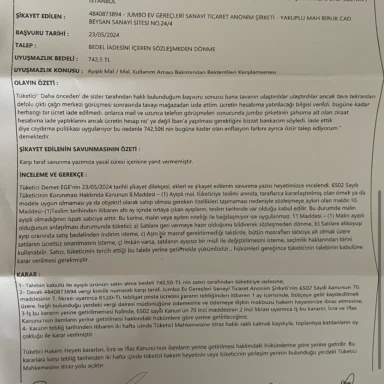 Jumbo'dan Yıllardır Beklenen İade Ve Güven Sorunu