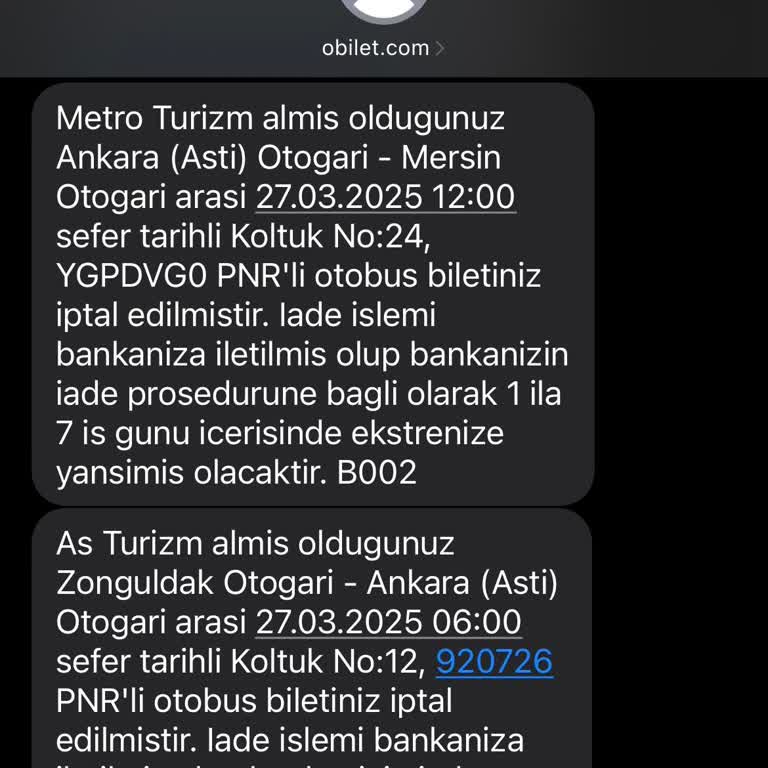 Bilet İadesinde Yaşanan Sorun
