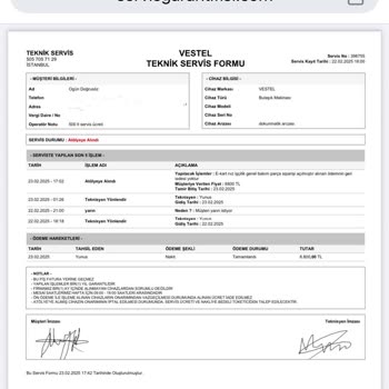Vestel Yetkisiz Servis Ve Yanıltıcı Hizmet