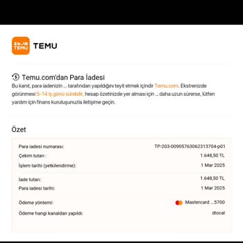 Yanlış Sipariş İptali Sonrası Ücret İadesi Sorunu