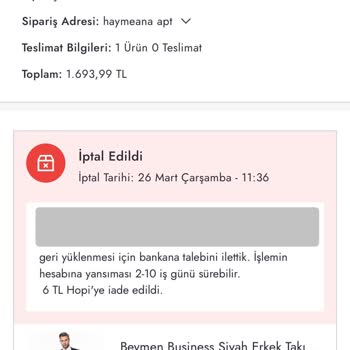 İptal Edilen Siparişin Ardından Stok Sorunu Ve Yanıltıcı Bilgilendirme