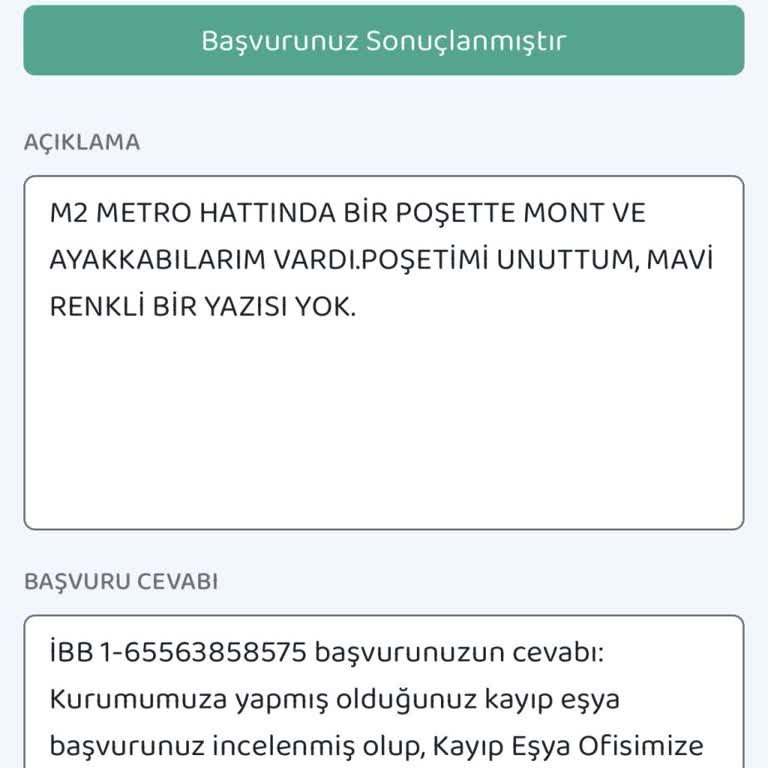 Kayıp Eşyalarım İçin Metroda Çözüm Bulunamıyor