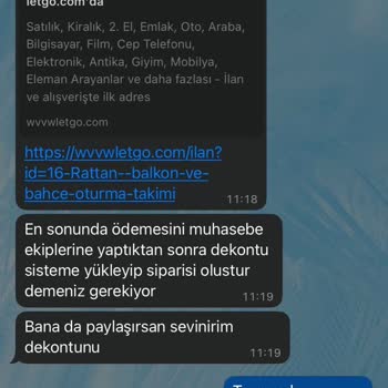 Letgo Üzerinden Sipariş Sonrası Yaşanan Sorun