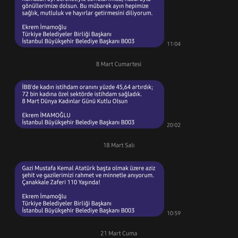 İstenmeyen Belediye SMS'lerinden Kurtulma Talebi