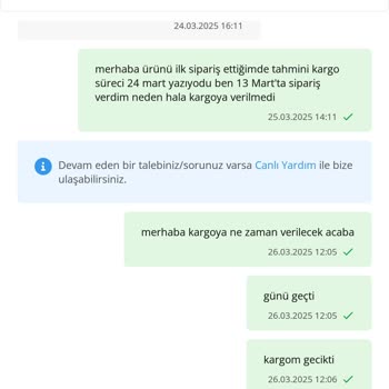 Sipariş Verilen Ürün Teslim Edilmiyor