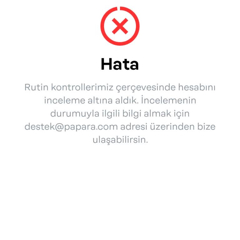 Papara Hesabımda Kısıtlama Ve Para İadesi Sorunu
