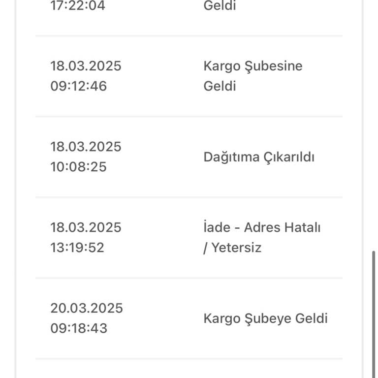 Kargo Şirketi İletişim Sorunu Ve Ürün İadesi