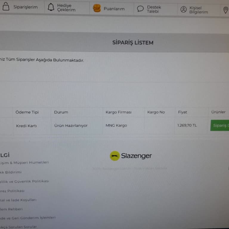 Slazenger'den Aldatıcı Kargo Süresi Ve Müşteri Hizmetleri Sorunu