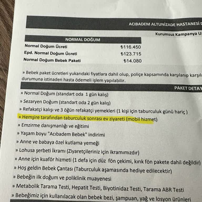Acıbadem Altunizade Hastanesi'nde Eksik Doğum Hizmeti
