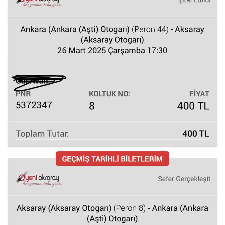 Obilet Bilet İptalinde Mağduriyet