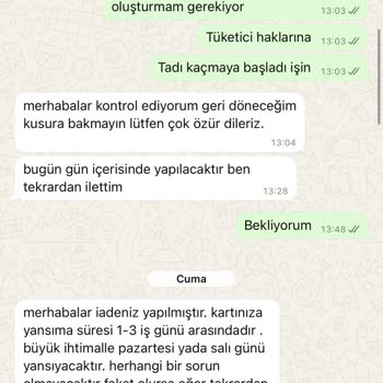 İptal Edilen Siparişin İadesinde Yaşanan Gecikme Ve İletişim Sorunları