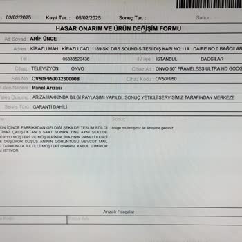 Onvo Televizyonun Garanti Sürecinde Yaşanan Sorunlar