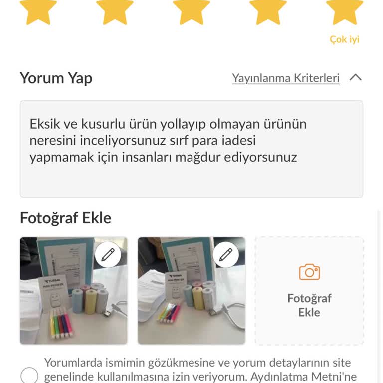 Trendyol'dan Alınan Ürün Sorunu Ve Müşteri Hizmetleri İlgisizliği