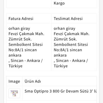 Mondy Shop'tan Bebek Maması Siparişinde Kargo Ve İade Sorunu