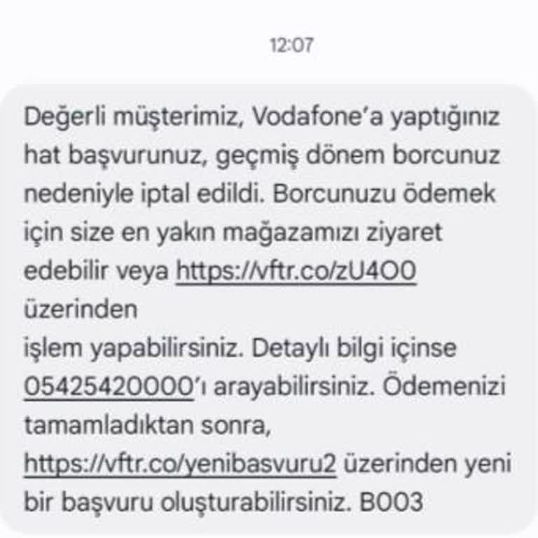 Vodafone Numara Taşıma Sürecinde Belirsiz Borç Sorunu